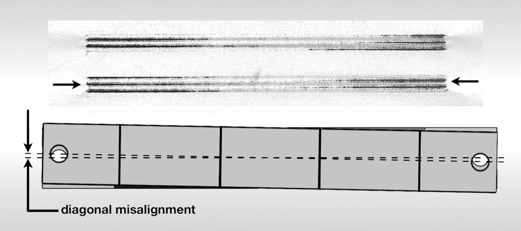 Sealing Jaws_diagonally misaligned_with carbon impression