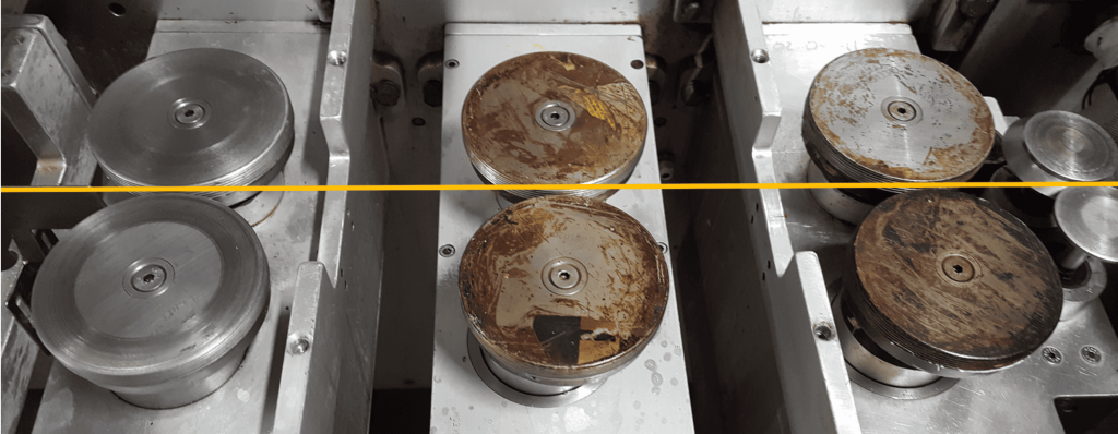 Adjust Fin Wheels on Flow Wrapper Centerline