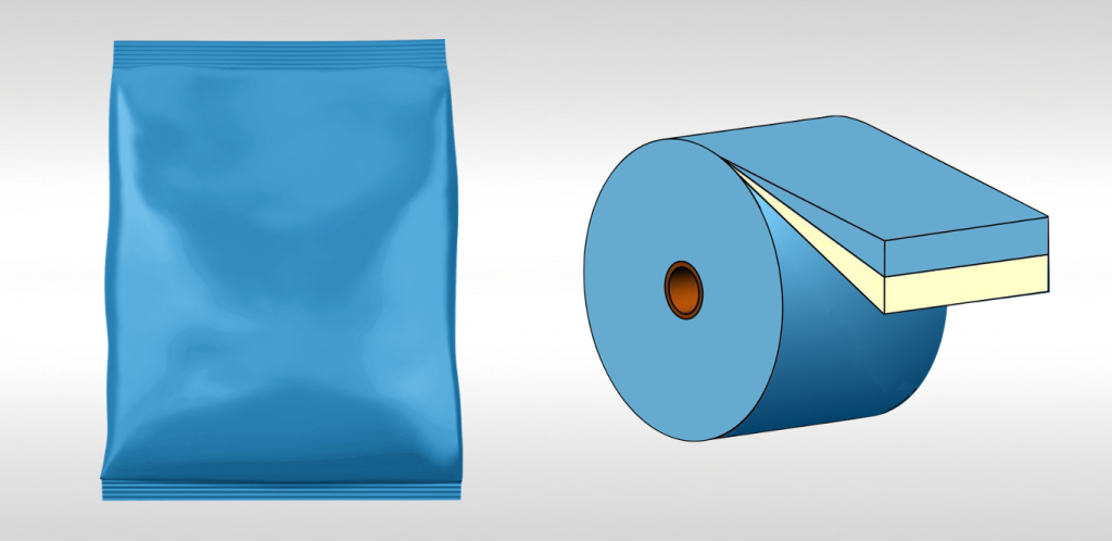 Package and flexible packaging material layers