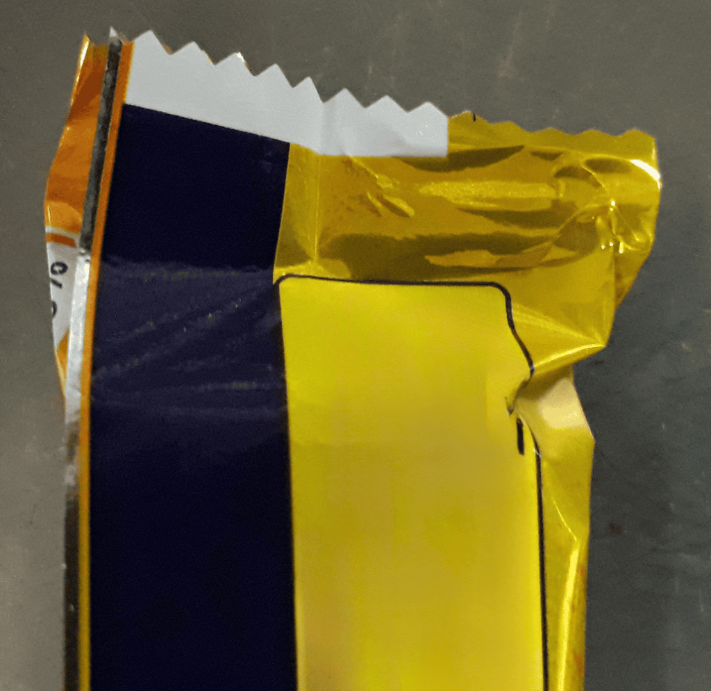 Leakers in end seal of cold seal package from a flow wrapper