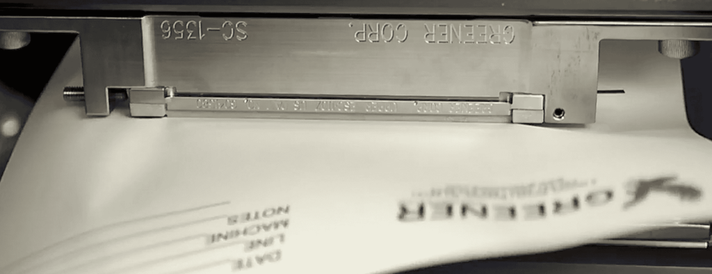 aking a carbonless impression from sealing jaws